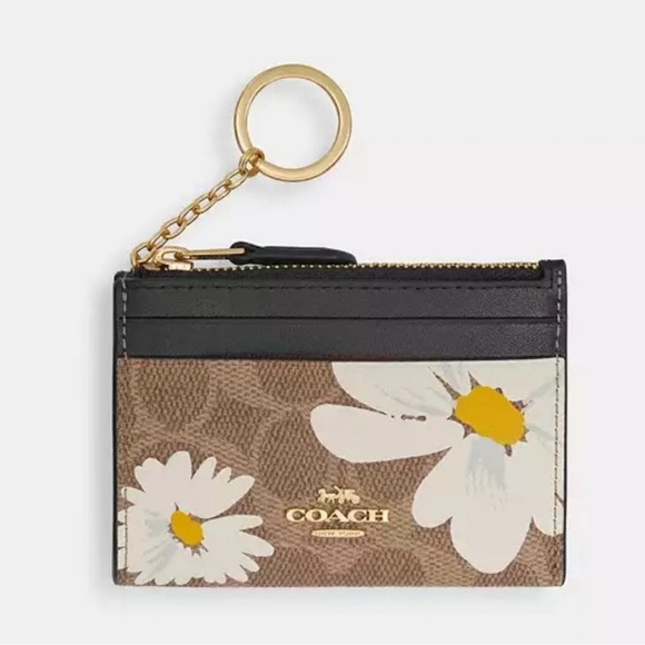 Coach  Mini Skinny ID Case In Signature Canvas With Floral Print - Picture 6 of 8
